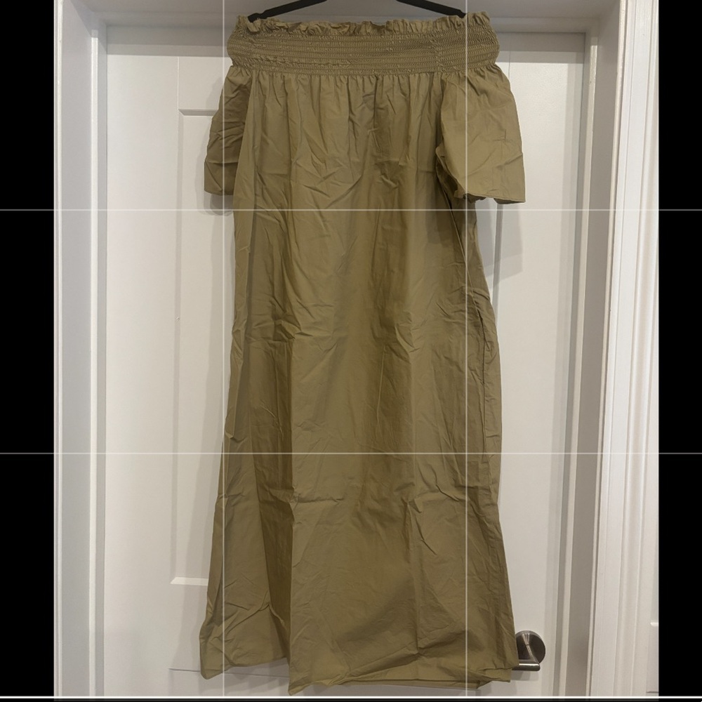 The Frankie Shop Cotton Poplin Off the Shoulder Dress. Sz XS